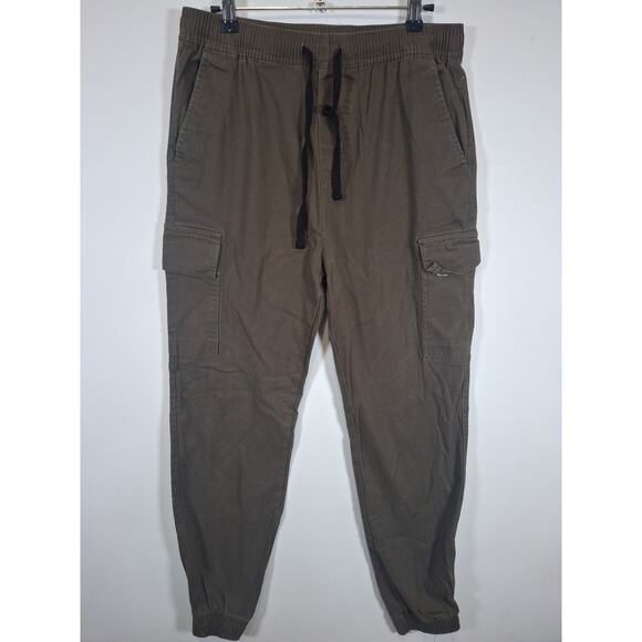 Hollywood The Jean People Mens Green Cotton Cargo Pants Size Med - Picture 1 of 5